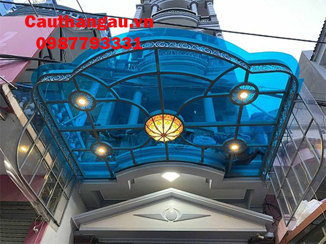 Mái che sắt nghệ thuật kính cường lực tại hà nội Mái che sắt nghệ thuật kính cường lực tại hà nội